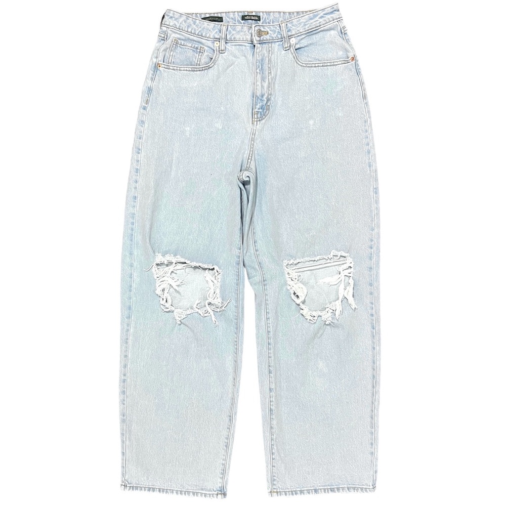wild fable Light Wash Ripped Wide Leg Jeans